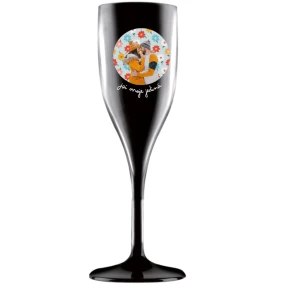 Personalizovaná nerozbitná prosecco sklenice s výřezem fotky na podkladu