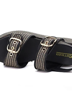 Dámské sandály na platformě černo-zlaté Artiker 58C1741