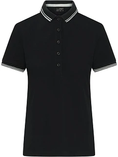Daiber JN 1305 Dámske ťažké piqué polo s prúžkami 02.1305 čierna/biela/sivá