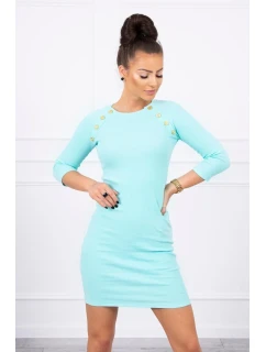 Šaty s ozdobnými gombíkmi mint