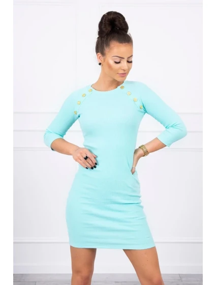 Šaty s ozdobnými gombíkmi mint Šaty s ozdobnými gombíkmi mint