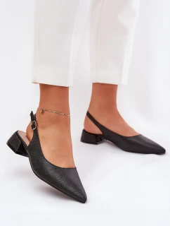 Pletené Dámské Sandály Na Podpatku Černé model 21687153 - Boto