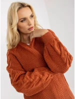 Dámsky sveter LO SW LK 3001 kardigan.82P tmavo oranžový