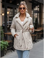 Dámska prechodná bunda TY5587 krémová - FashionStreet