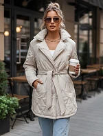 Dámska prechodná bunda TY5587 krémová - FashionStreet