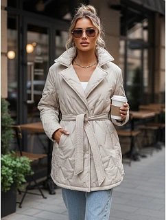 Dámska prechodná bunda TY5587 krémová - FashionStreet