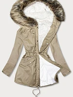 Dámska zimná bunda s kapucňou Bear Beige (7602BIG)
