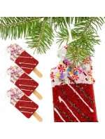 ZMRZLINOVÁ DEKORÁCIA ZÁVESNÁ OZDOBA 3KS ČERVENÁ