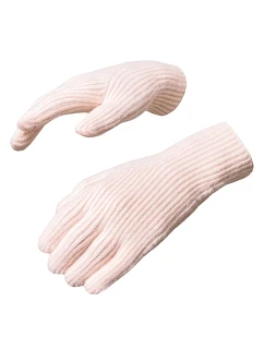 Pletené rukavice na telefón s výrezom na prst - ružové