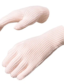 Pletené rukavice na telefón s výrezom na prst - ružové