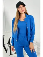 Set 3 v 1 mikina s cvočkami + top + nohavice nevädza modrá