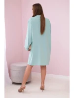 Dlhá košeľa s viskózou tmavej mentolovej farby Dlhá košeľa s viskózou tmavej mentolovej farby