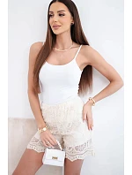 Dámské krajkové kraťasy s podšívkou béžové