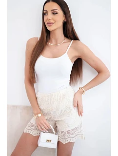 Dámské krajkové kraťasy s podšívkou béžové