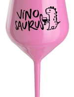 VÍNOSAURUS - světle růžová nerozbitná sklenice na víno 470 ml
