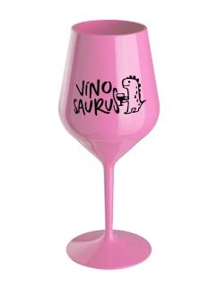VÍNOSAURUS - světle růžová nerozbitná sklenice na víno 470 ml