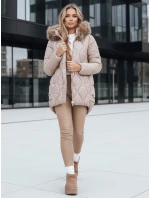 Dámská zimní bunda s kožešinou béžová Dstreet model 21994791 - FashionStreet