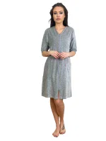 Dámský župan se zipem De Lafense 431 Velur M-4XL