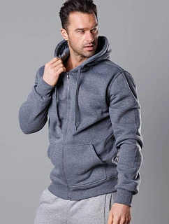 Tmavě šedá pánská rozepínací mikina s kapucí model 18344974 - J.STYLE