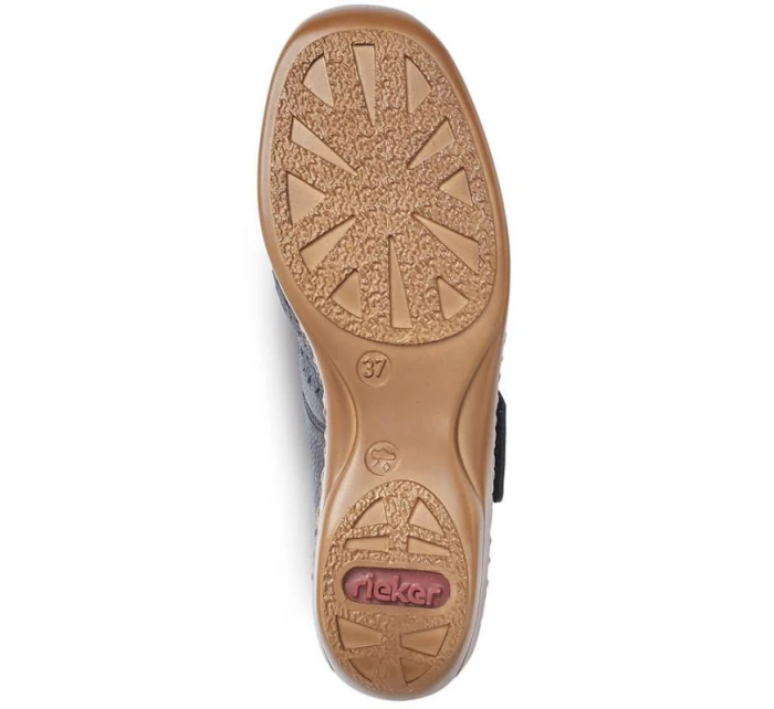 W model 22008934 tmavě modrá kožená polobotka - Rieker