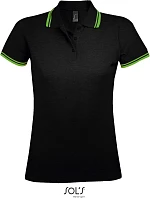 SOL'S Pasadena Women Dámské piqué polo model 22521901 black/lime SOL'S Pasadena Women Dámské piqué polo model 22521901 black/lime