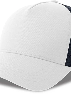 Atlantis Headwear Rapper Cotton-S 5-panelová truckerová čiapka 33.0260 biela/námornícka modrá