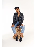 Damskie Skórzane Trampki Big Star Czarne V274871 Damskie Skórzane Trampki Big Star Czarne V274871