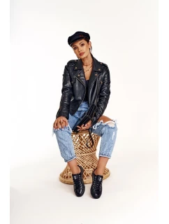 Damskie Skórzane Trampki Big Star Czarne V274871