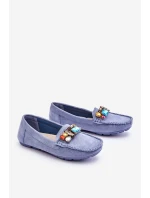 Dámské semišové mokasíny s krystaly Modre model 21612170 - EVENTO