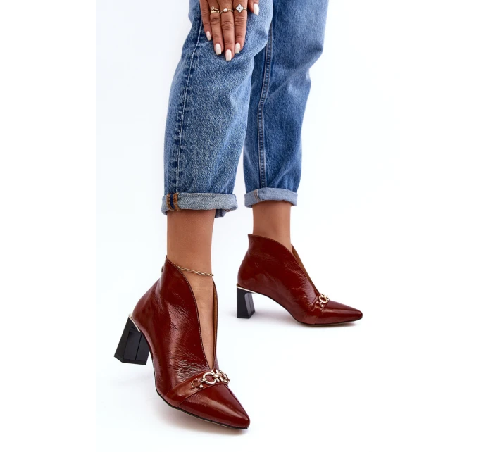 Kožené Boty Na  Hnědé model 21636031 - Maciejka