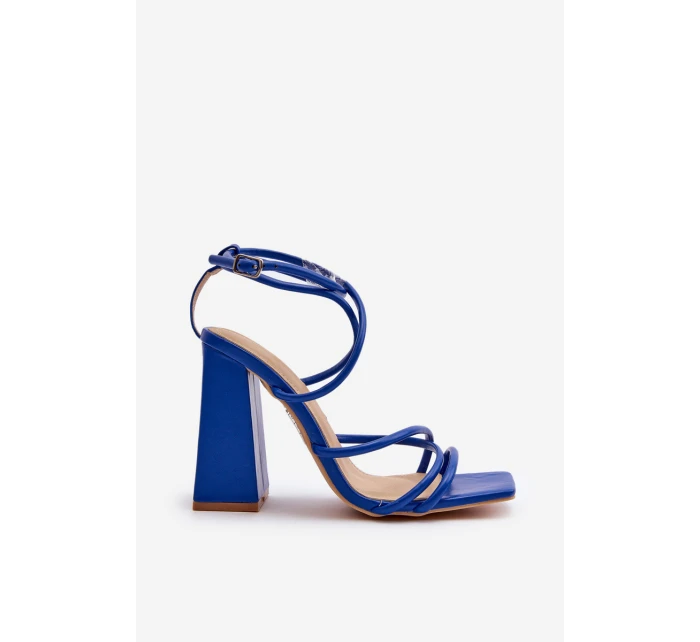 Modne Sandały Na Obcasie Niebieskie Josette