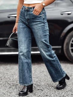 Dámske džínsové nohavice WESTCODE široký vysoký strih modrá FashionStreet UY2212