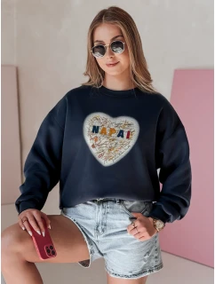 Dámska nadrozmerná mikina so srdcom SERDUCHOVA navy blue FashionStreet BY1439
