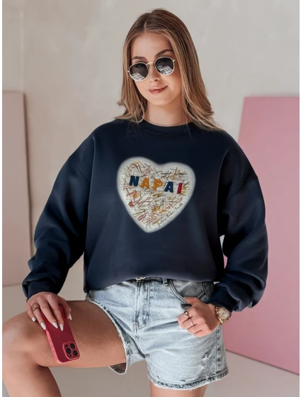 Dámska nadrozmerná mikina so srdcom SERDUCHOVA navy blue FashionStreet BY1439