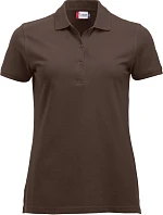 Clique Classic Marion S/S Dámske polo tričko z hrubej bavlny 67.8246 tmavá mokka