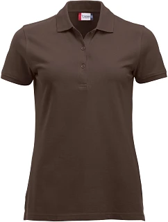 Clique Classic Marion S/S Dámske polo tričko z hrubej bavlny 67.8246 tmavá mokka