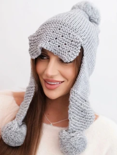 Dámská zimní čepice s kšiltem a světle šedá model 21783027 - K-Fashion