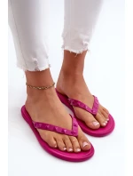 Ploché Elastické Dámské Žabky  Fuksie model 21661924 - Zaxy