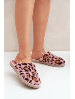 Dámské Kožené Pantofle Leopard model 21681221 Růžové - Inblu
