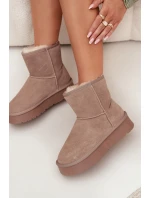 Dámské sněhule z přírodního semiše na platformě béžové model 21709747 - Boto Dámské sněhule z přírodního semiše na platformě béžové model 21709747 - Boto