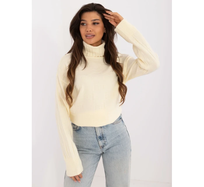 Sweter AT SW  jasny żółty model 20459079 - FPrice