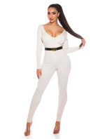 Sexy Koucla V-Neck Overall with Belt