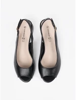 Zajímavé sandály dámské černé na širokém podpatku Zajímavé sandály dámské černé na širokém podpatku