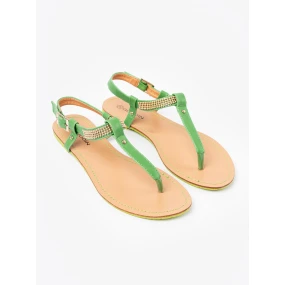 Luxusní  sandály dámské zelené bez podpatku