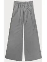 Elegantní šedé široké dámské kalhoty model 20159957 - MADE IN ITALY Elegantní šedé široké dámské kalhoty model 20159957 - MADE IN ITALY