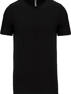 K Pánské elastické tričko s výstřihem do V 20. black model 22511771 - Kariban
