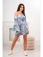 Španielske kvetinové šaty v mätovej farbe Španielske kvetinové šaty v mätovej farbe