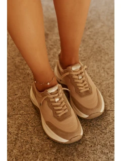 Dámské semišové tenisky na platformě Big Star model 21693120 HIPOLY SYSTEM Tmavě béžové - Big Star Shoes