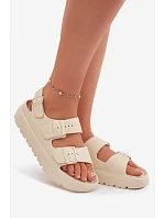 Dámské pěnové sandály na platformě Big Star TT274A032 světle béžové Dámské pěnové sandály na platformě Big Star TT274A032 světle béžové