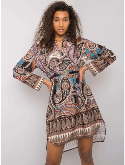 Šaty DHJ SK 5766 1.32X čierna a béžová